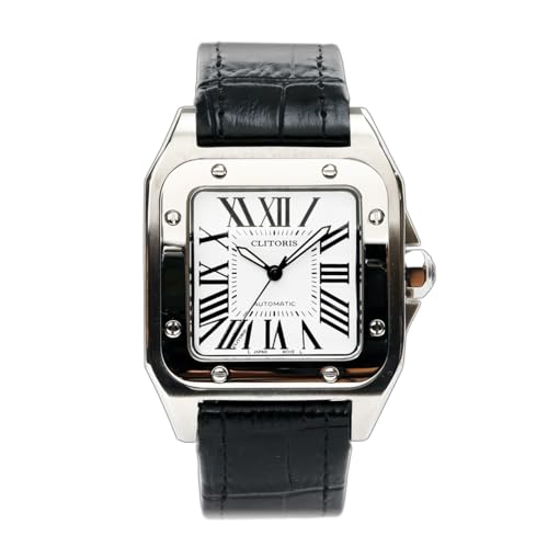 腕時計 メンズ OMECO Clitoris mankos100 日本製ムーブメント 高級 男性用腕 (シルバー)